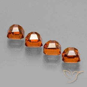 3.69 ct natürliche tieforange Hessonit-Granat-Edelsteine, Oktagonschliff, VS