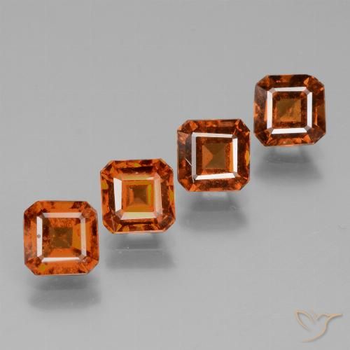 3.09ctw Natürlicher Dunkelorange Hessonit-Granat, Smaragdschliff, VS