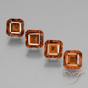 3.09 ct natürliche Dunkelorange Hessonit-Granat-Edelsteine, Oktagonschliff, VS