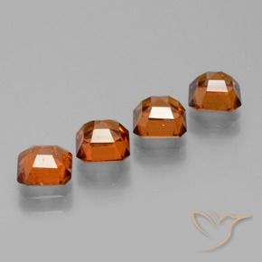 3.09 ct natürliche Dunkelorange Hessonit-Granat-Edelsteine, Oktagonschliff, VS