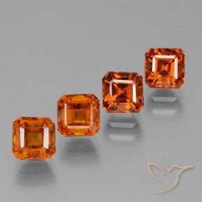 3.91 ct natürliche Dunkelorange Hessonit-Granat-Edelsteine, Oktagonschliff, VS