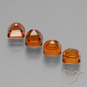 3.91 ct natürliche Dunkelorange Hessonit-Granat-Edelsteine, Oktagonschliff, VS
