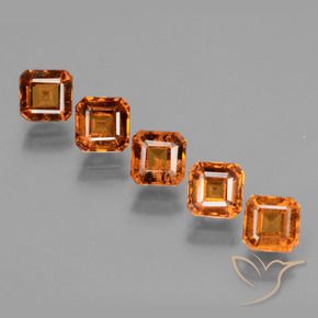 4.34 ct natürliche tieforange Hessonit-Granat-Edelsteine, Oktagonschliff, VS