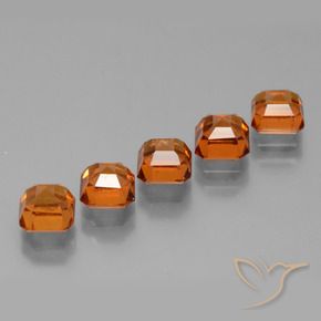 4.34 ct natürliche tieforange Hessonit-Granat-Edelsteine, Oktagonschliff, VS