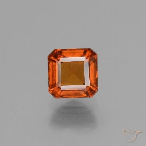 1.56ct Natürlicher Feuerorange Hessonit-Granat, Smaragdschliff, VS