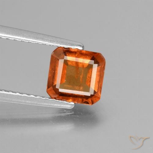 1.38ct Natürlicher tieforange Hessonit-Granat, Smaragdschliff, VS-SI