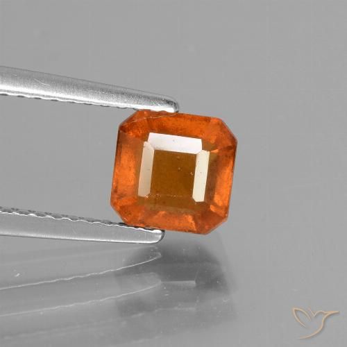 1.69ct Natürlicher Feuerorange Hessonit-Granat, Smaragdschliff, VS-SI