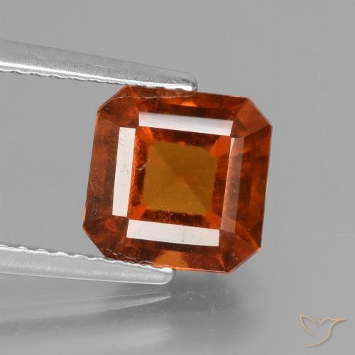 2.59ct Natürlicher rötlich-orange Hessonit-Granat, Smaragdschliff, VS