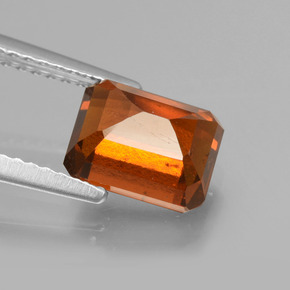 2,54 ctw natürlicher orangefarbener Hessonit, Smaragdschliff, VS-SI