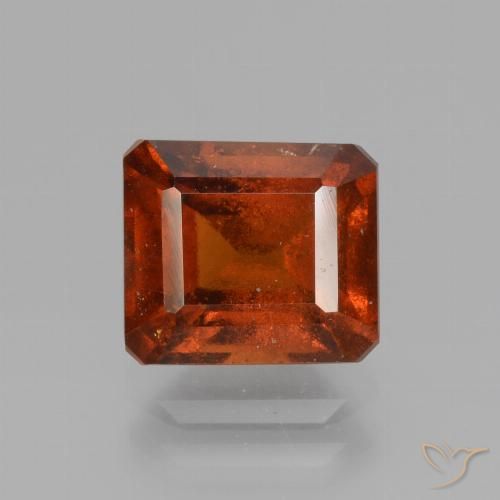 2.84ct Natürlicher Feuerorange Hessonit-Granat, Smaragdschliff, VS-SI