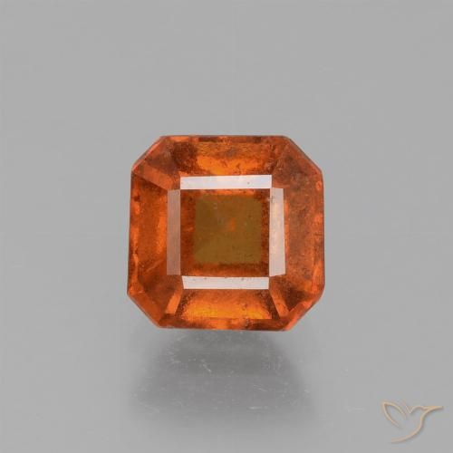 1.56ct Natürlicher Mittelorange Hessonit-Granat, Smaragdschliff, VS-SI