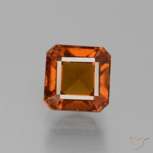 1.76ct Natürlicher tieforange Hessonit-Granat, Smaragdschliff, VS