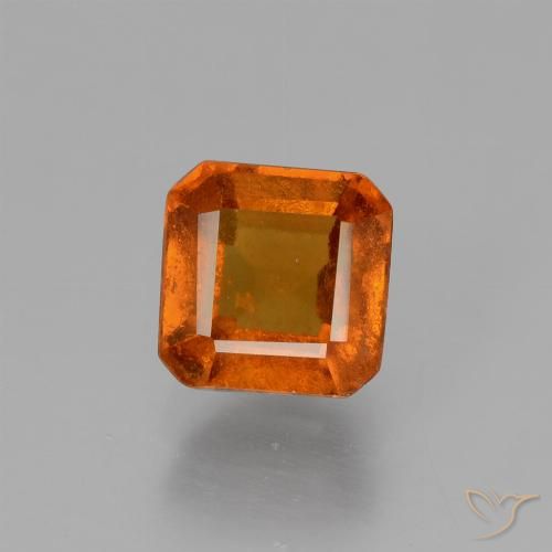 1.56ct Natürlicher tieforange Hessonit-Granat, Smaragdschliff, VS-SI