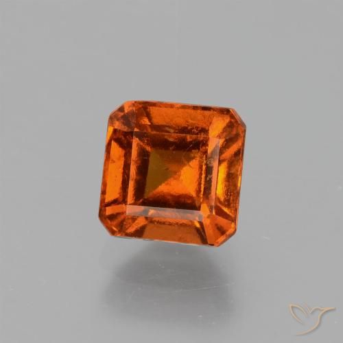 1.57ct Natürlicher Amber Orange Hessonit-Granat, Smaragdschliff, VS-SI