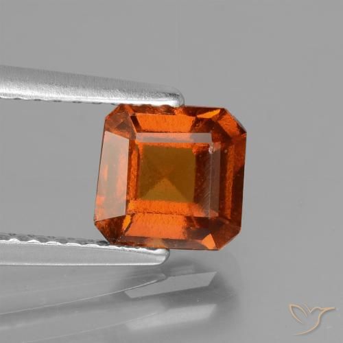 1.42ct Natürlicher tieforange Hessonit-Granat, Smaragdschliff, VS-SI