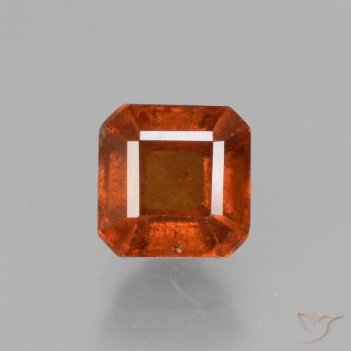 1.59ct Natürlicher Amber Orange Hessonit-Granat, Smaragdschliff, VS-SI