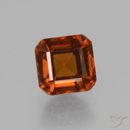 1.55ct Natürlicher tieforange Hessonit-Granat, Smaragdschliff, VS