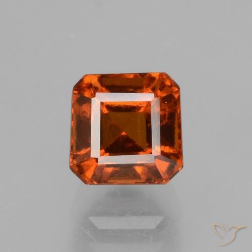 1.80ct Natürlicher Dunkelorange Hessonit-Granat, Smaragdschliff, VS
