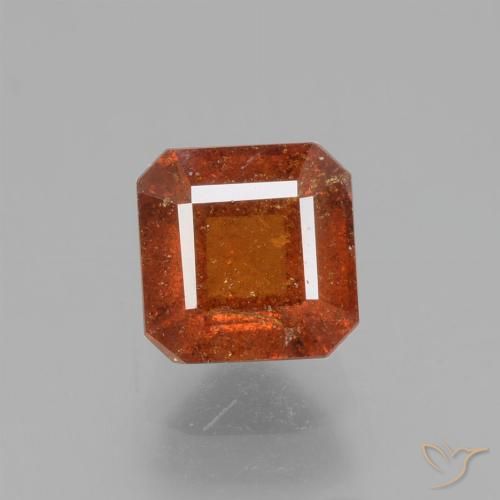 1.61ct Natürlicher tieforange Hessonit-Granat, Smaragdschliff, VS-SI