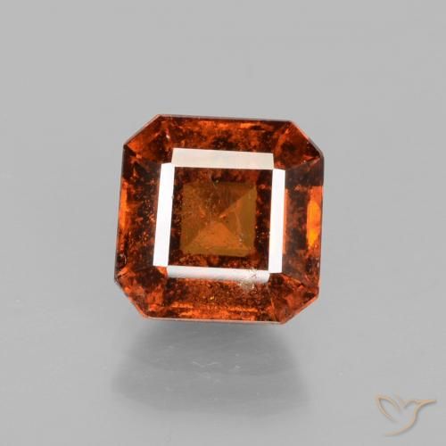 2.15ct Natürlicher tieforange Hessonit-Granat, Smaragdschliff, VS-SI