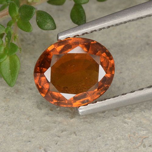 1.56ct Natürlicher Dunkelorange Hessonit-Granat, Oval, VS