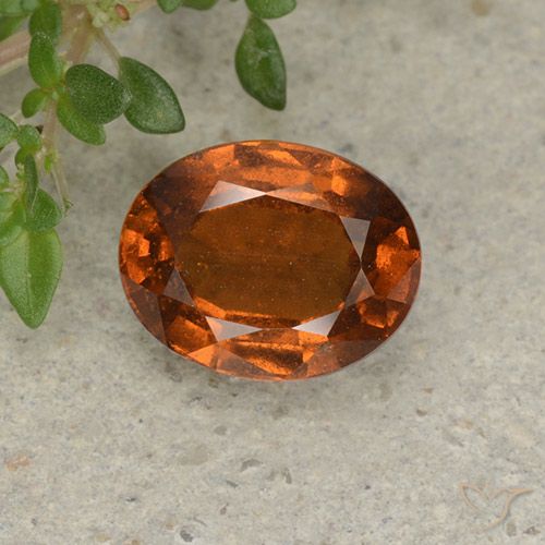 2,26 ctw natürlicher orangefarbener Hessonit, Oval Schliff, VS-SI