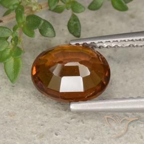 2,26 ctw natürlicher orangefarbener Hessonit, Oval Schliff, VS-SI