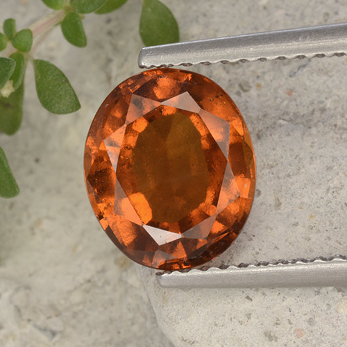 2,79 ctw natürlicher orangefarbener Hessonit, Oval Schliff, VS