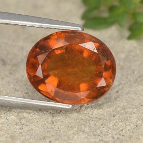 3,12 ctw natürlicher orangefarbener Hessonit, Oval Schliff, VS