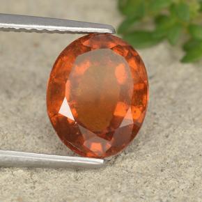 3,12 ctw natürlicher orangefarbener Hessonit, Oval Schliff, VS