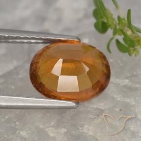 2,67 ctw natürlicher orangefarbener Hessonit, Oval Schliff, VS-SI