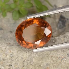 2,37 ctw natürlicher orangefarbener Hessonit, Oval Schliff, VS