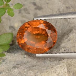 2,65 ctw natürlicher orangefarbener Hessonit, Oval Schliff, VS-SI