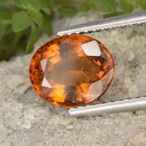 2,36 ctw natürlicher orangefarbener Hessonit, Oval Schliff, VVS-VS