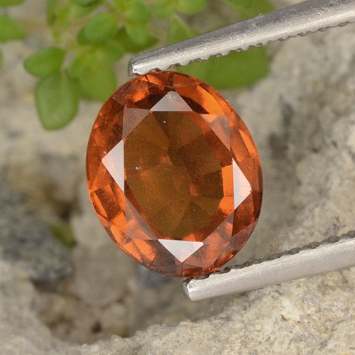 2.14ct Natürlicher tieforange Hessonit-Granat, Oval, VS