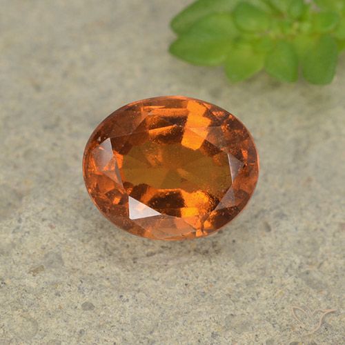 1.66ct Natürlicher tieforange Hessonit-Granat, Oval, VS-SI
