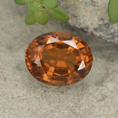 1,91 ctw natürlicher orangefarbener Hessonit, Oval Schliff, VS
