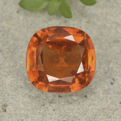1.80ct Natürlicher tieforange Hessonit-Granat, Kissen, VS-SI