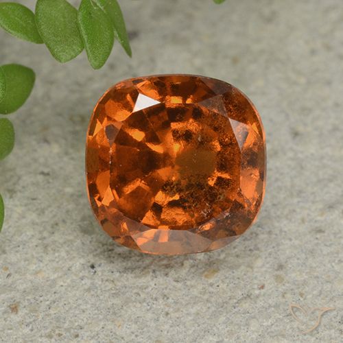 1.80ct Natürlicher Amber Orange Hessonit-Granat, Kissen, VS