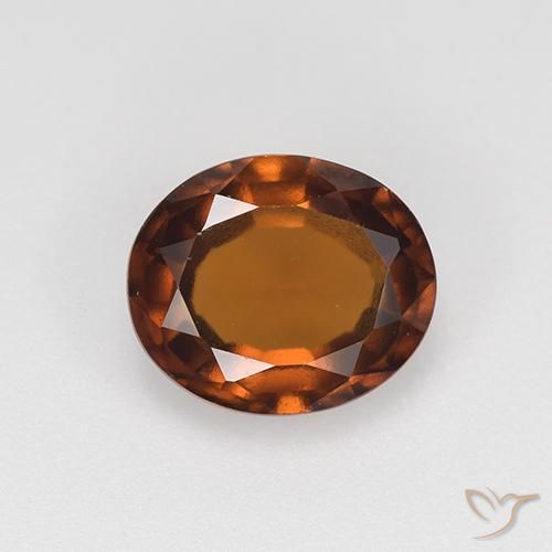 1.58ct Natürlicher rötlich-orange Hessonit-Granat, Oval, VVS-VS