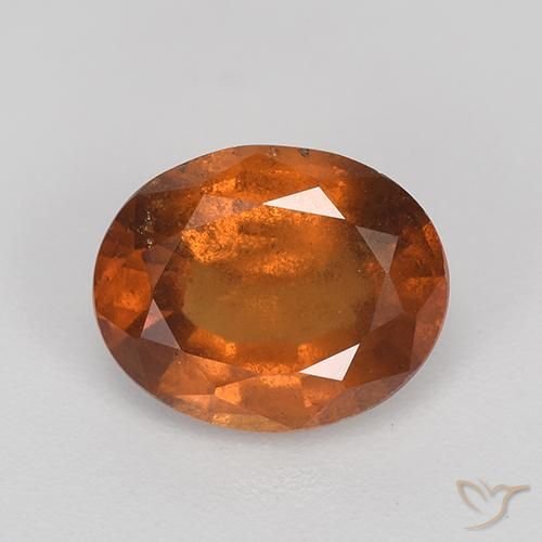 2.20ct Natürlicher rötlich-orange Hessonit-Granat, Oval, VS-SI
