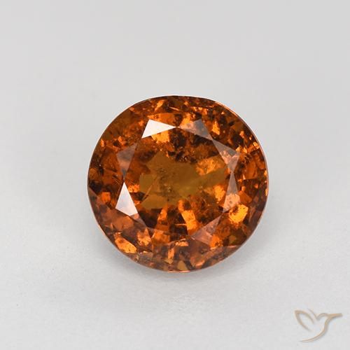1.76ct Natürlicher rötlich-orange Hessonit-Granat, Runden, VS-SI