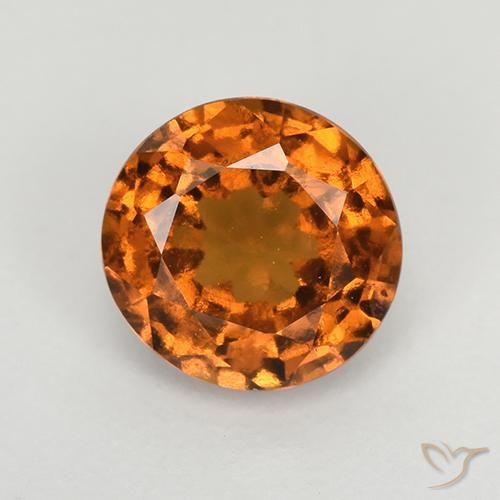 1.43ct Natürlicher Mitteldunkles Orange Hessonit-Granat, Runden, VS