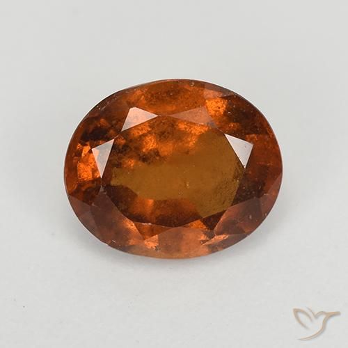 1.57ct Natürlicher Dunkelorange Hessonit-Granat, Oval, VS-SI