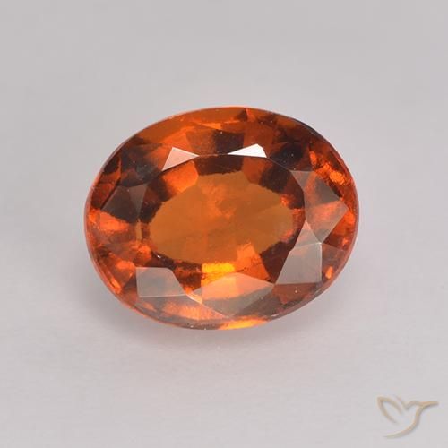 1.66ct Natürlicher Dunkelorange Hessonit-Granat, Oval, VS