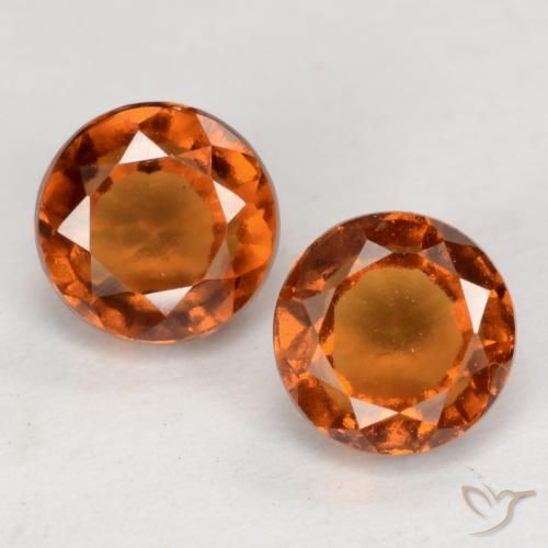 1.77 ct natürliche rötlich-orange Hessonit-Granat-Edelsteine, Rund Schliff, VS