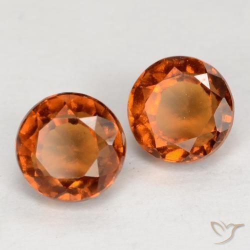 1.77 ct natürliche rötlich-orange Hessonit-Granat-Edelsteine, Rund Schliff, VS