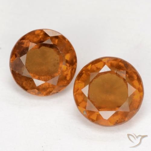 2.36ctw Natürlicher Mitteldunkles Orange Hessonit-Granat, Runden, VS-SI