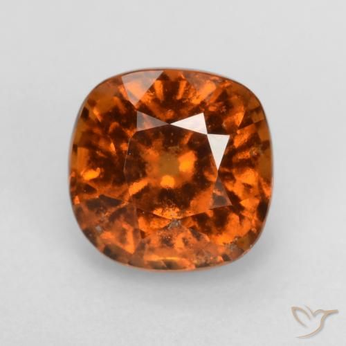 1.68ct Natürlicher tieforange Hessonit-Granat, Kissen, VS-SI