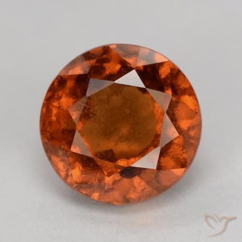 2.12ct Natürlicher Dunkelorange Hessonit-Granat, Runden, VS-SI